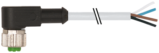 Murr M12 female 90°, A-code with cable, 4-pole, grey, 5m