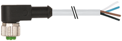 Murr M12 female 90°, A-code with cable, 4-pole, grey, 5m