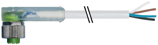 Murr M12 female 90°, A-code, 4-pole, 15m