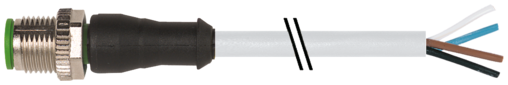 Murr M12 male 0° with cable, straight, 4-pole, 3m