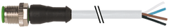 Murr M12 male 0° with cable, straight, 4-pole, 3m