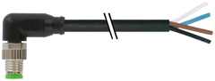Murr M8 Male 90° with cable, M8, 4-pole, 3m