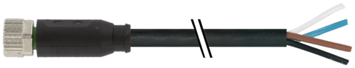 Murr M8 female 0° with cable, straight, 4-pole, 10m