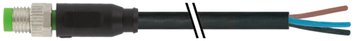 Murr M8 male 0° with cable, straight M8, 3-pole, 3m
