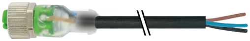 Murr M12 female 0° Led, straight, 3-pole, 5m