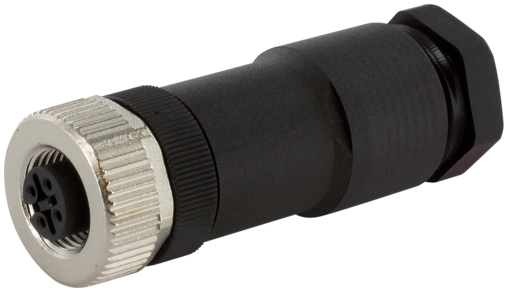 Murr M12 female 0°, A-code, screw, 4-pole, cable Ø 8 - 10mm