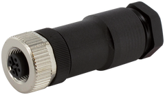Murr M12 female 0°, A-code, screw, 4-pole, cable Ø 8 - 10mm