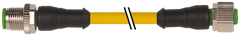 Murr M12 male 0° / M12 female 0°, A-code, yellow, 5-pole, 10m