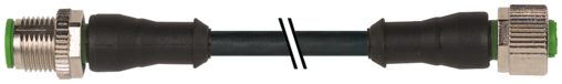 Murr M12 male 0° / M12 female 0°, A-code, 5-pole, 15m