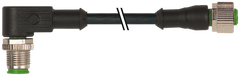Murr M12 male 90° / M12 female 0°, 4-pole, black, 5m