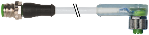 Murr M12 male 0° / M12 female 90°, A-code, 5-pole, 3m