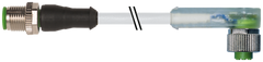 Murr M12 male 0° / M12 female 90°, A-code, 5-pole, 3m