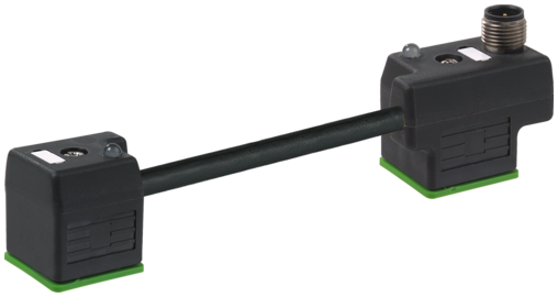Murr M12 male on top A-code / MSUD double valve