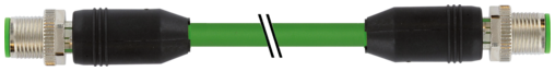 Murr M12, 0°, male / male, D-coded, shielded, 0.7m