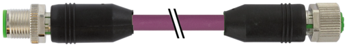 Murr M12 male 0°/female 0° shielded, profibus, 20m