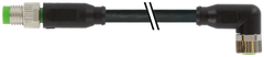 Murr M8, male 0° / female 90° A-code, 3-pole, 2m