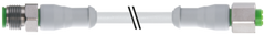 Murr M12, male 0° / female 0°,  A-code, 4-pole, grey, 5m Murrelektronik