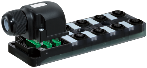 Murr Distribution block, spring, 8x M12, 5-pole cap, PNP