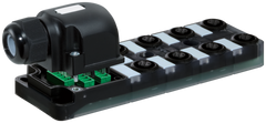 Murr Distribution block, spring, 8x M12, 5-pole cap, PNP