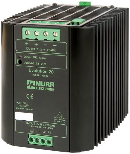 Murr Evolution + power supply, 3-phase, 20A