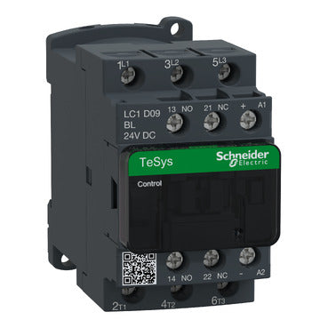 Schneider TeSys D Contactor, 3-pole, 3NO, 24VDC coil, 9A