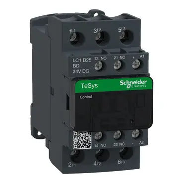 Schneider TeSys D Contactor 3P(3 NO) 25 A, 24V DC Coil