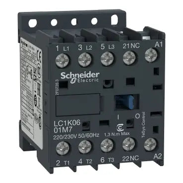 Schneider TeSys K Contactor, 3-pole, 1NC, 24VAC coil