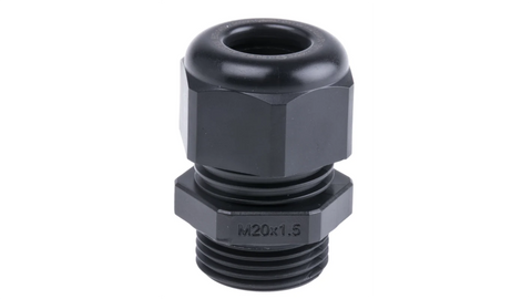 Flexkabel Gland M20 x 1.5mm, O-Ring, Black, 20mm