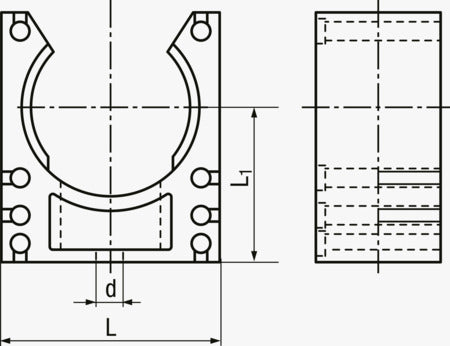 Reiku Conduit support bracket, polyamid, black, NW 29mm