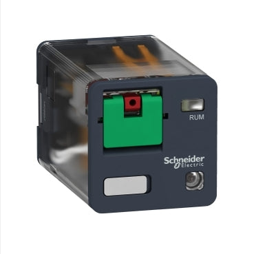 Schneider Universal plug in relay with LED, 2 c/o, 230VAC, 10A