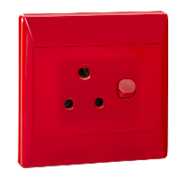 Schneider S2000 Switched socket, horiz. split earth, red, 16A Schneider Electric