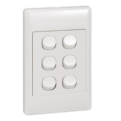 Schneider S2000 Flush switch, 6-lever, 1-way, 4x2 Schneider Electric