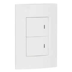 Schneider S3000 Switch, vertical, white, 2-lever, 2-way Schneider Electric