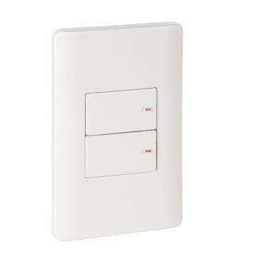 Schneider Full flat switch + ondicator, 2-lever, 1-way, 16A Schneider Electric