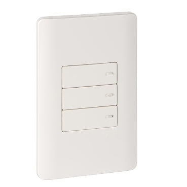 Schneider Full flat switch + ondicator, 3-lever, 1-way, 16A Schneider Electric