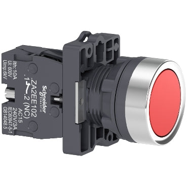 Schneider Pushbutton, plastic, flush, red, 1NC