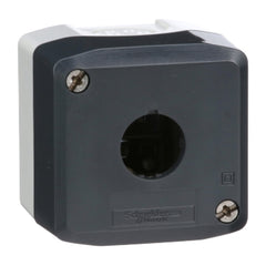 Schneider Empty enclosure, plastic, dark grey lid, 1-hole