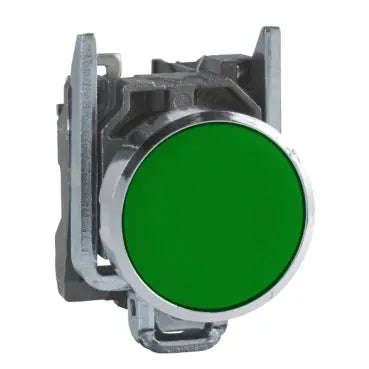 Schneider Pushbutton, metal, spring return, green, 1NO