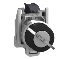 Schneider Key selector switch, metal, black, 2-position, 1NO Schneider Electric