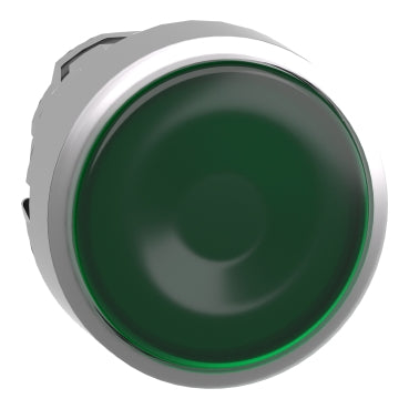 Schneider Illuminated pushbutton head, flush, green, Ø22