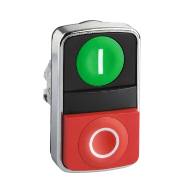 Schneider Double-headed push button, green 'I', red 'O'