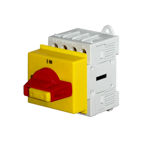 Telergon Switch, Din rail, yel/red, 3-pole, size 0, 125A