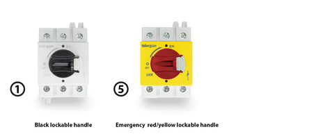 Telergon Switch door mounting, Ø 64, yel/red, 3-pole, 20A