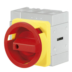 Telergon Switch, door mounting, Ø 64, yel/red, 3P + N, 40A