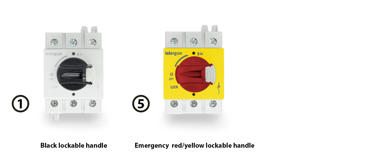 Telergon Switch, Din rail, black, size 0, 3-pole, 40A