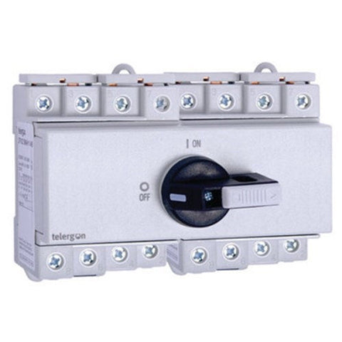 Telergon Switch, Din rail, 2-pole, size 00, 58A Telergon