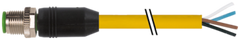 Murr M12 male 0°, A-code with cable, 4-pole, 3m Murrelektronik