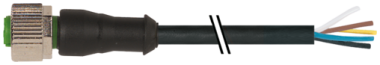 Murr M12 female 0°, A-code, 5-pole, black, 3m Murrelektronik