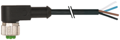 Murr M12 female 90°, A-code with cable, black, 4-pole, 0.3m Murrelektronik