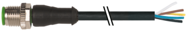 Murr M12 male 0, A-code with cable, 5-pole, 5m Murrelektronik